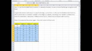 00161 - How To Use The RANDBETWEEN Function To Generate Random Values In A Specified Range Using Mic