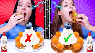 ASMR Twin Telepathy Cake Decorating Challenge | Eating Sounds LiLiBu