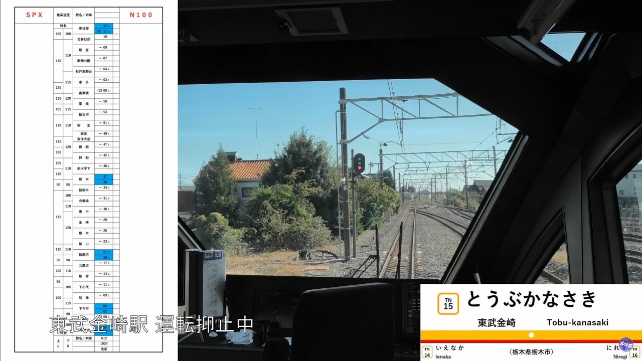 【前展望】35分遅延 特急スペーシアＸ ４号 東武日光～浅草