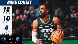 Mike Conley DOUBLE-DOUBLE Against Grizzlies | 11.26.23