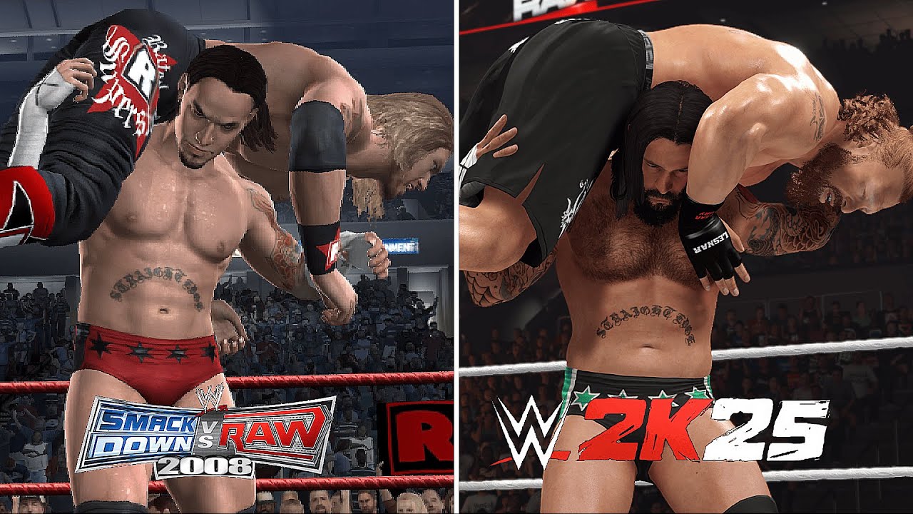 WWE Smackdown vs RAW 2008 Vs. WWE 2K25! (Epic Finishers Comparison)