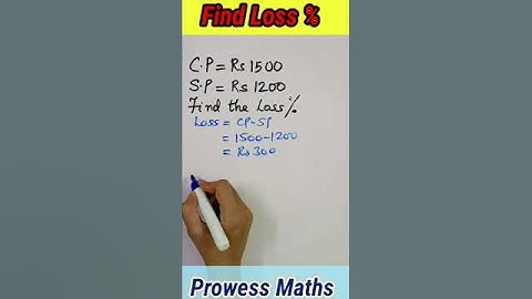 Calculate Loss percentage #Loss #Profit #Percentage #Losspercentage #Mathshorts #PayalNayak