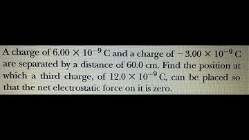 Find the position at which a third charge, can be placed so that the net electrostatic force is zero