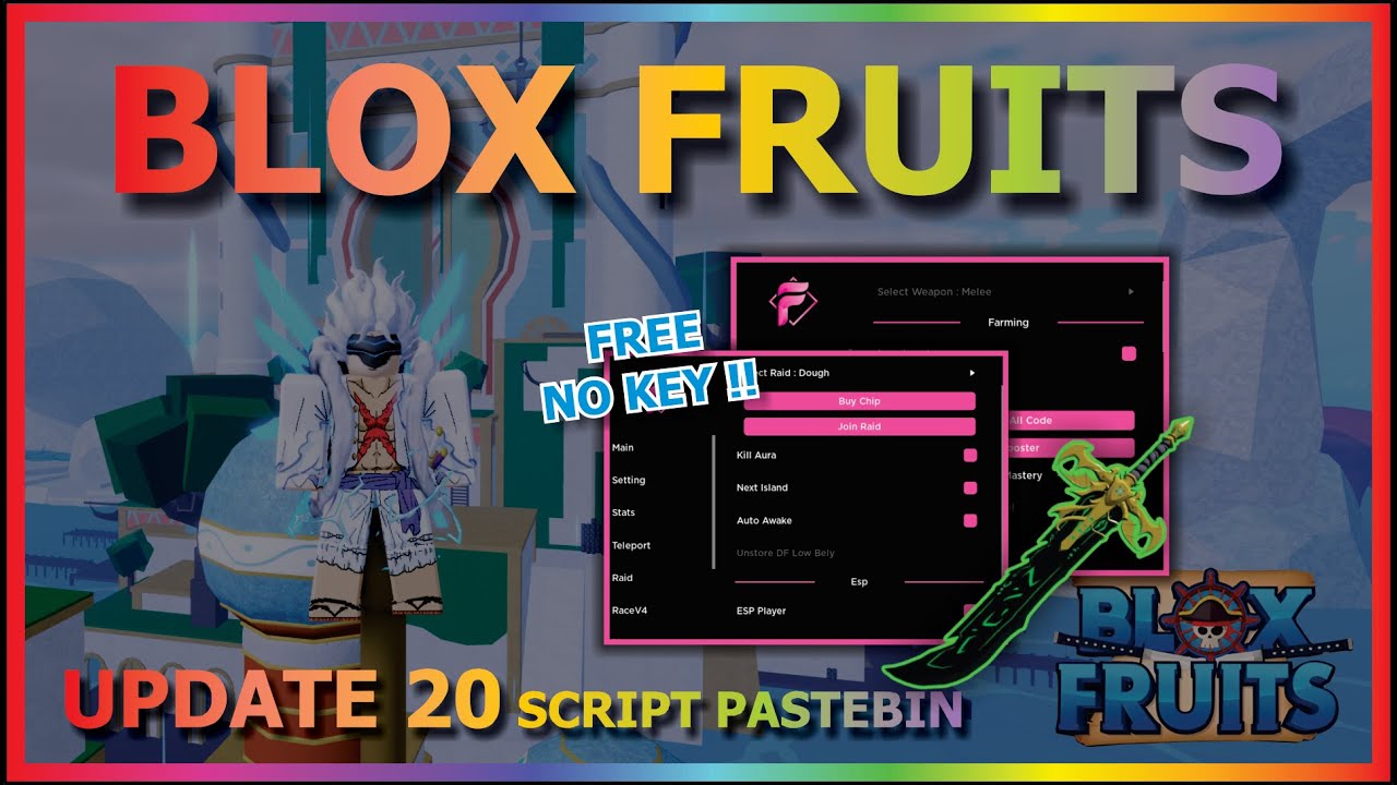 BLOX FRUITS Script Pastebin 2023 UPDATE 20 AUTO FARM LVL 2550, NOLAG, SMOOTH
