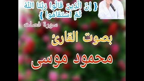 إِنَّ الَّذِينَ قَالُوا رَبُّنَا اللَّهُ ثُمَّ اسْتَقَامُوا. سورة فصلت للقارئ محمود موسى