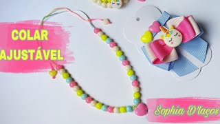 COLAR AJUSTÁVEL INFANTIL / DIY / Ribbon bow / Sophia D&#39;Laços