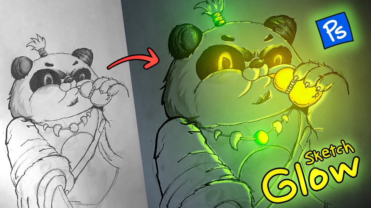 Cómo darle BRILLO a tus DIBUJOS con PHOTOSHOP | Efecto SKETCH GLOW en
