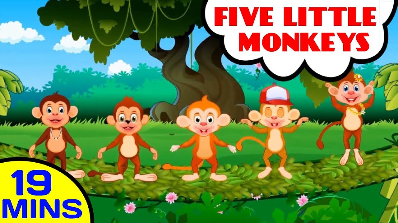 Five Little Monkeys Jumping On The Bed | Baby Hazel Nursery Rhymes Collection