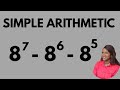 Simplify 8⁷ − 8⁶ − 8⁵ Fast! 🔥 Indices Trick Explained
