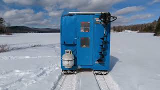 Fishing Neal Pond with the Motorized Ice Shanty!