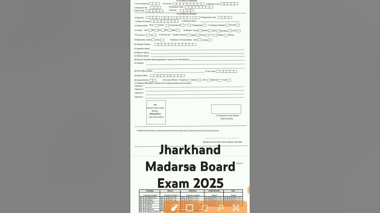 Registration Form 2025 Fauqania Maulvi Alim &Fazil Registration From