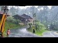 Rain in a beautiful and cool villageindonesian rural atmospheresuitable for insomnia