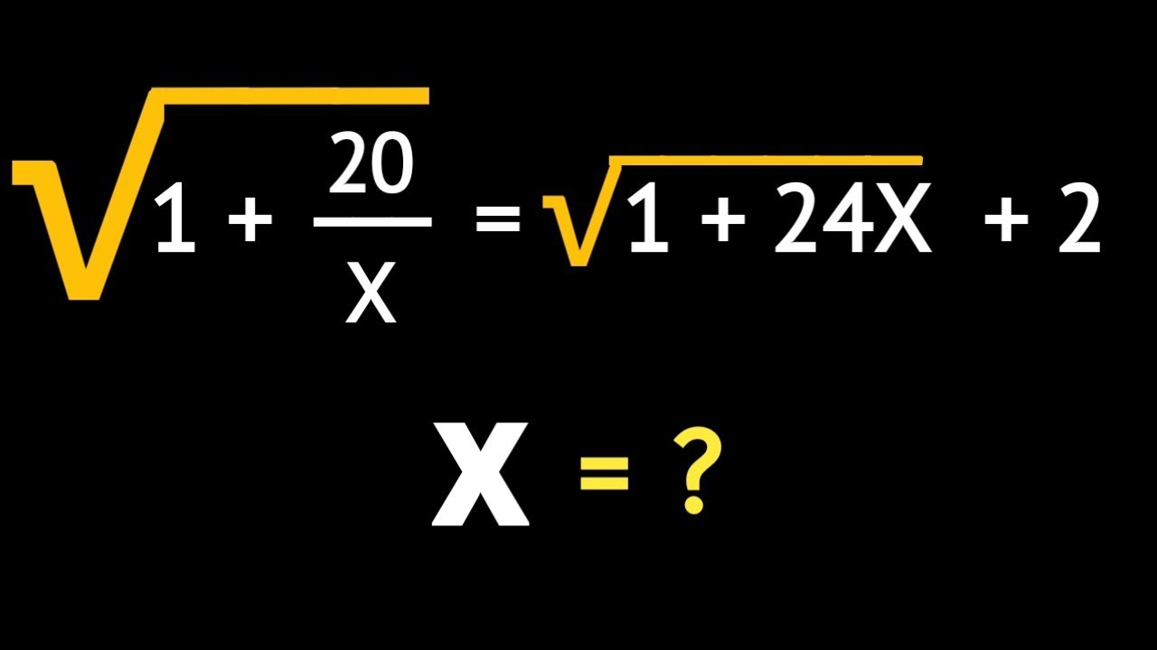 Math Olympaid How To Solve For X In This Problem | A Nice Algebra ...