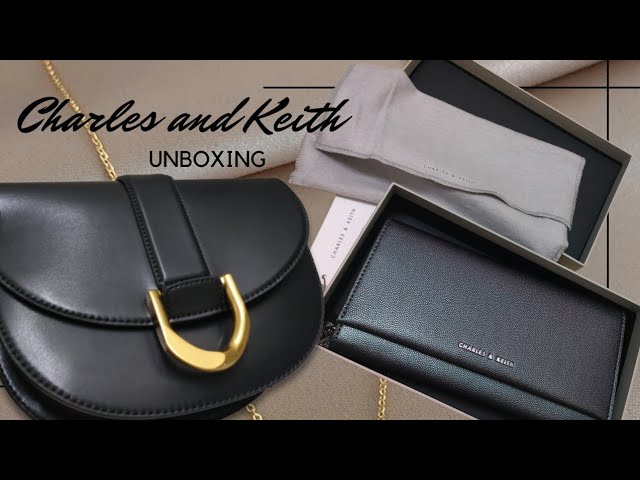 Charles & Keith Gabine Saddle Bag (Black) unboxing & review 