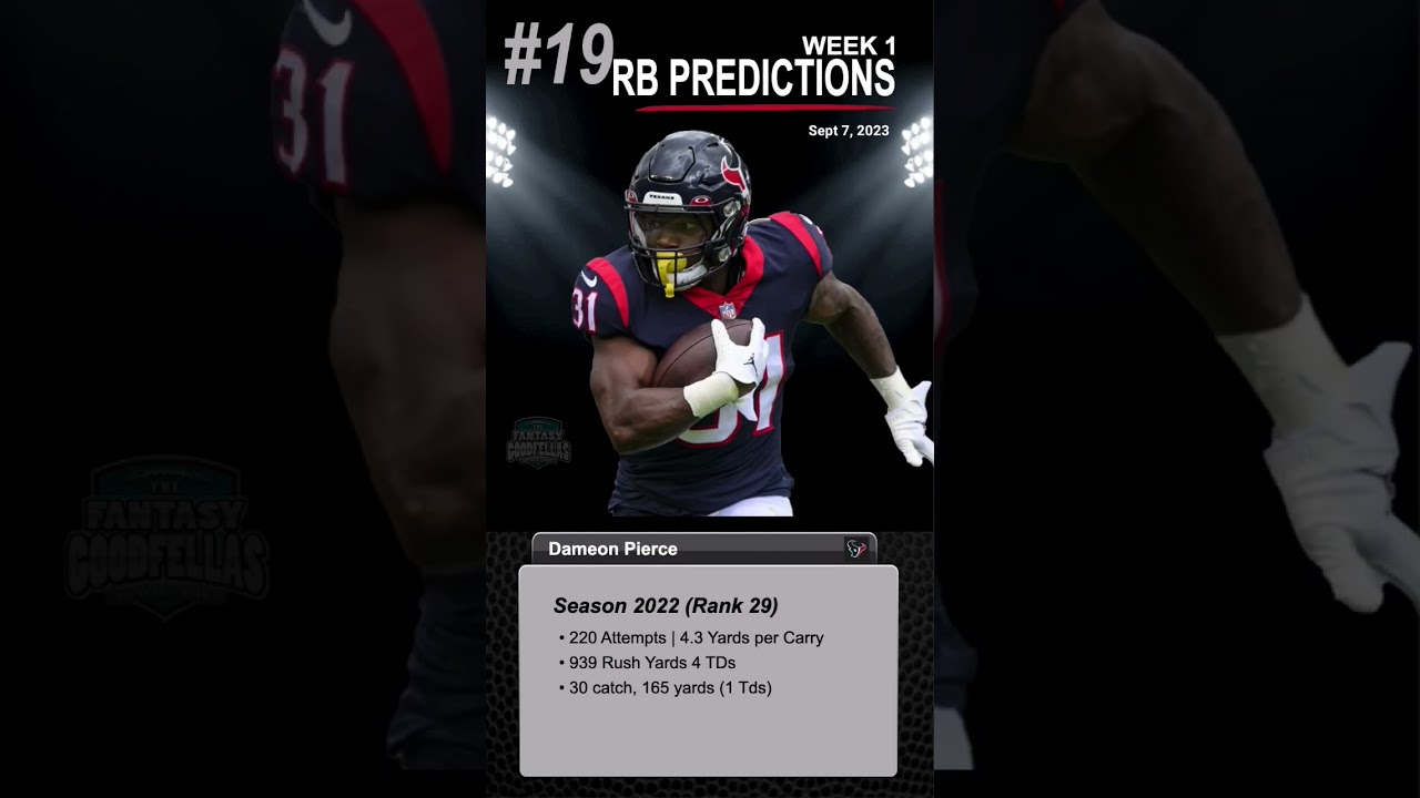 Top 30 RB Rankings Week 1 - 2023 Fantasy Football (Sept 7, 2023) 