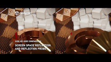 Screen Space Reflection v.s Reflection Probe side by side comparison