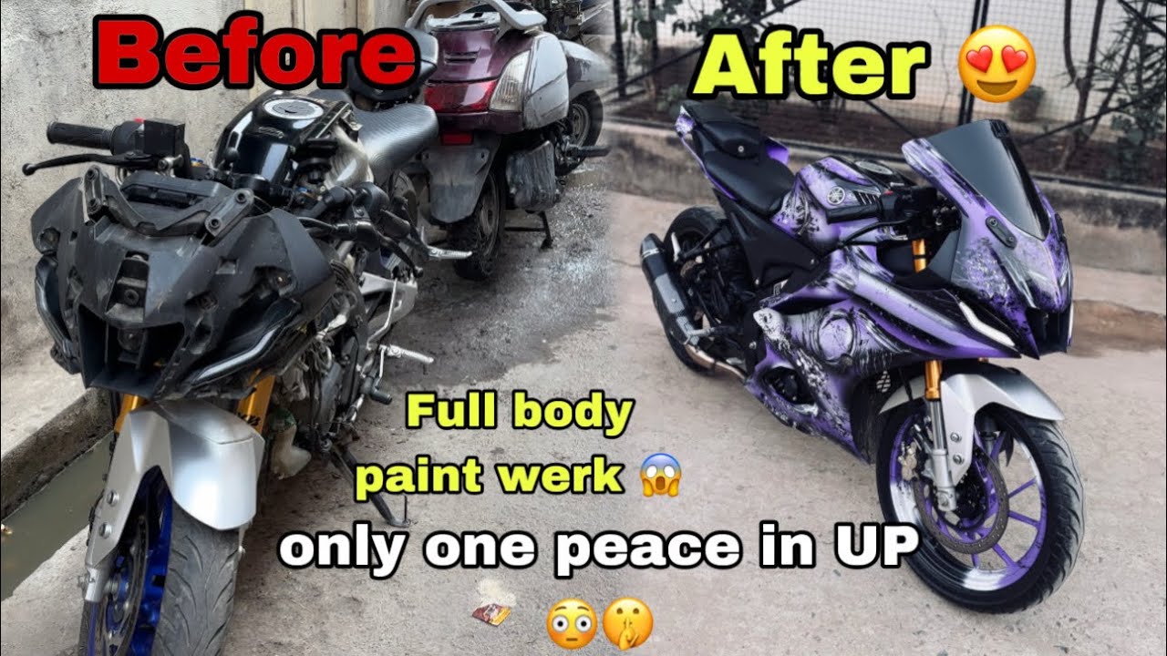 Full body paint work🤯live video in my r15m😳 only one peace in up 🤯😱 subscribe yamhabikers subscribe