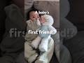 A baby’s first friend!?🤭#japanesefamily #baby #dailylife