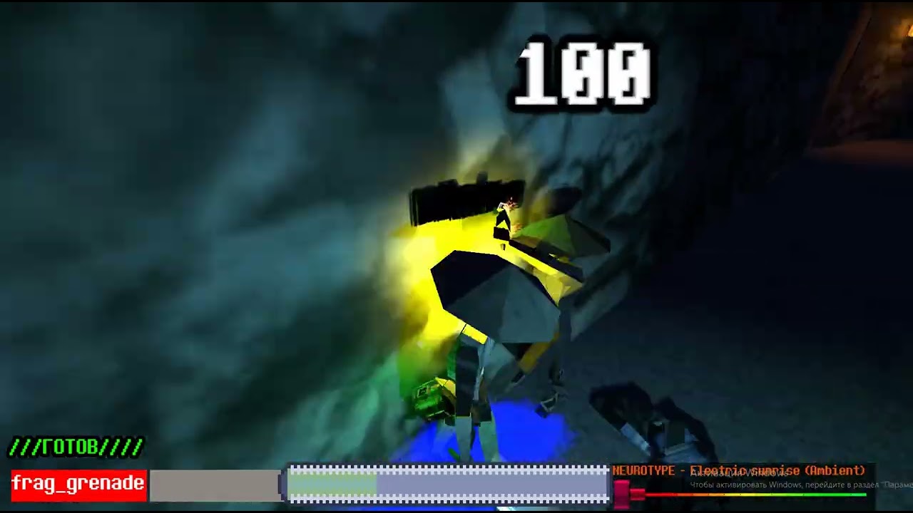 Jedi like game. Battle in deep dark tunnel