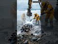 "Rescuing a Stranded Friend: A Heartwarming Effort" #WhaleRescue #BeachCleanup #WildlifeConservation