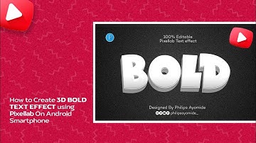 3D Bold Text Effect tutorial using Pixellab on Android Smartphone - 100% Editable