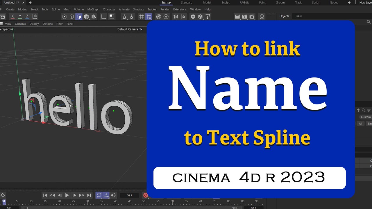 How to link text Name to Text Spline in Cinema 4D 2023 @MaxonVFX - YouTube