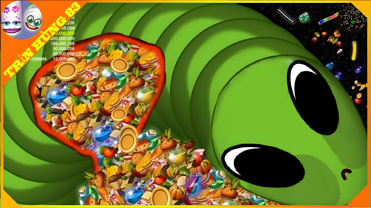 🐍WORMSZONE.IO | GIANT SLITHER SNAKE TOP 01 / Лучший игровой процесс в Epic Worms Zone! | Trần Hùn...