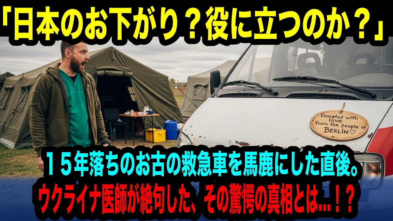 【海外の反応】「日本のお下がり？役に立つのか？」１５年落ちのお古の救急車を馬鹿にした直後。ウクライナ医師が絶句した、その驚愕の真相とは…！？【日本称賛】