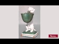 Antique english victorian white porcelain figure of terrier