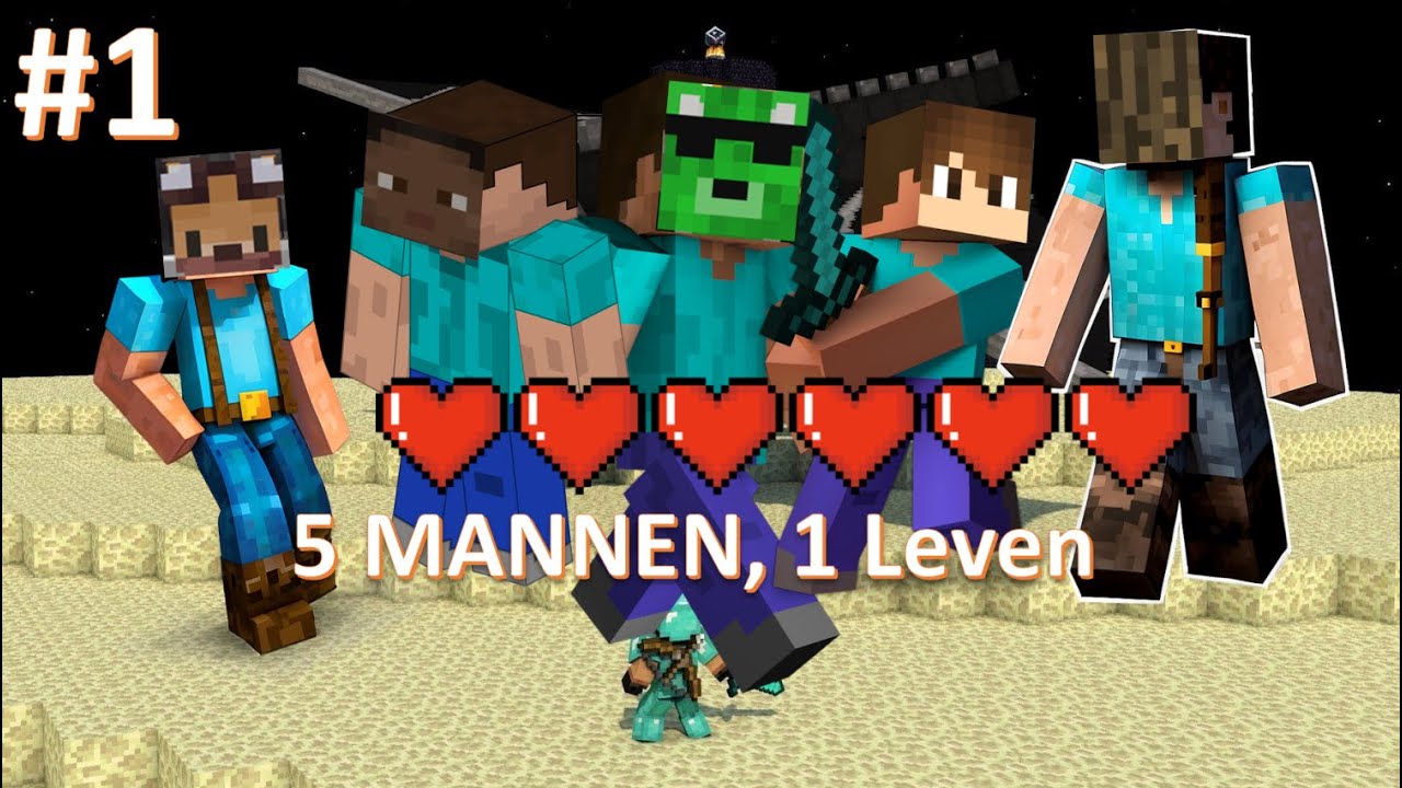 5 mannen 1 leven - Deel 1 - Minecraft survival - YouTube