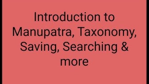 Introduction to Manupatra, Taxonomy, Saving, Searching & more