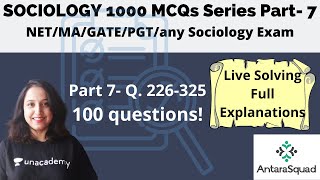 1000 MCQs Series Part 7 | Sociology | New Series | With Explanations | UGC NET MA PGT Exams
