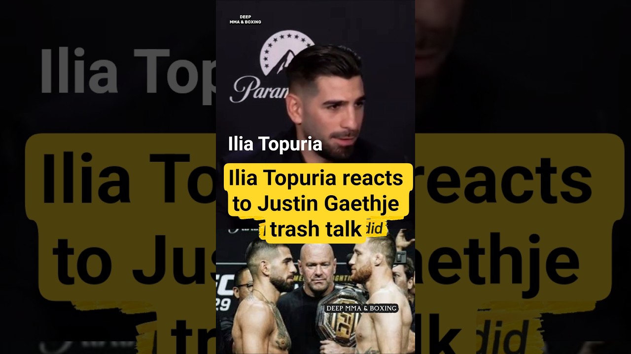 Ilia Topuria reacts to Justin Gaethje trash talk #ufc