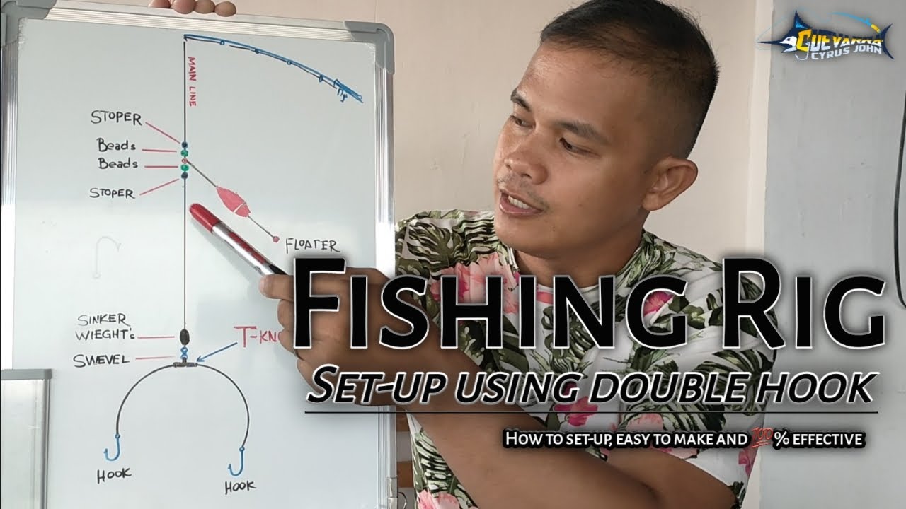 Fishing rig using double hook set-up