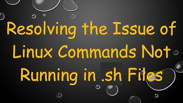 Resolving the Issue of Linux Commands Not Running in .sh Files