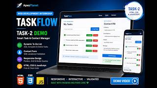 ApexPlanet Internship Task 2 | TaskFlow | HTML CSS JavaScript