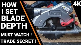 Setting the blade Depth on a circular saw [Erbauer circular saw]
