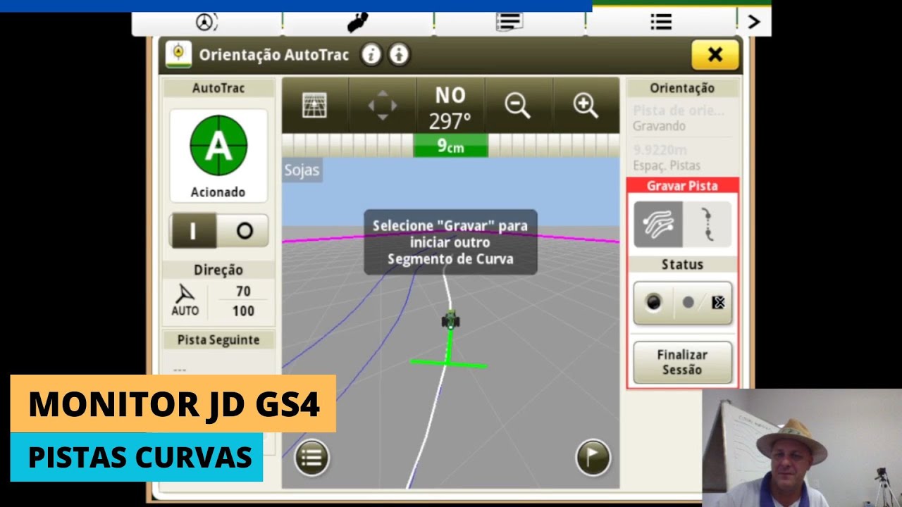 Monitor John Deere GS4 - Pistas Curvas AB e Pistas Curvas Adaptáveis
