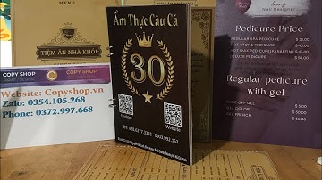 In menu nhựa, in menu quán cafe, nhà hàng, in menu bìa cứng chống nước chống trầy xước