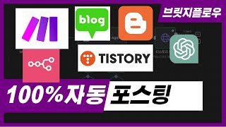 진짜 100% 완전 자동 포스팅 되는 AI 블로그 자동화!  티스토리, 네이버 블로그, 구글 블로그스팟 모두 (정보성 & 수익형 블로그) N8N / Make 호환 screenshot 5