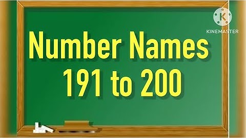 Number Names l Number Names 191-200 l Number Spelling l Learn Numbers lNumbers 191-200 l#numbername 