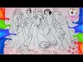 Como  pintar las princesas de disney   coloring disney princesses  maticolor