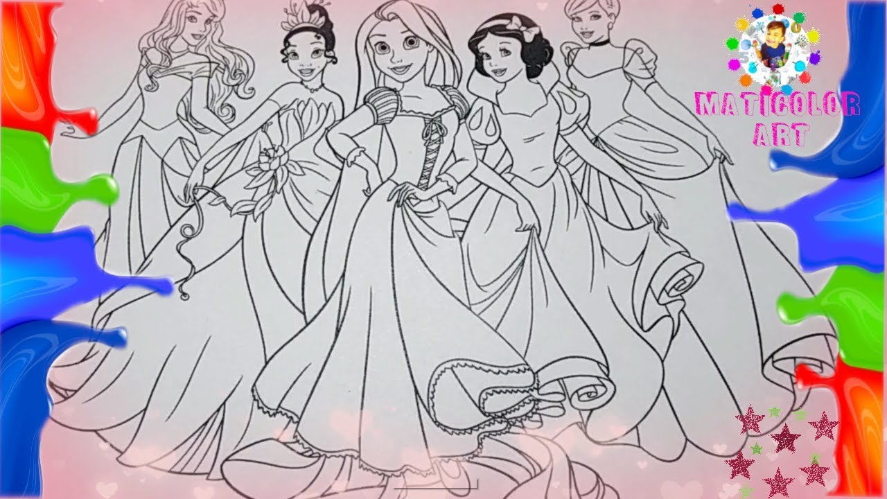 COMO PINTAR LAS PRINCESAS DE DISNEY | COLORING DISNEY PRINCESSES |  MATICOLOR - YouTube