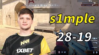 s1mple Highlights Faceit Mirage POV 28-19 | CS2 s1mple POV#cs2