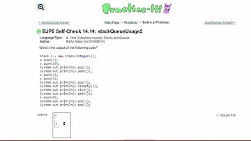 Java Practice It | Self-Check 14.14: stackQueueUsage2 | Collections, mystery, #stacks  and #queues