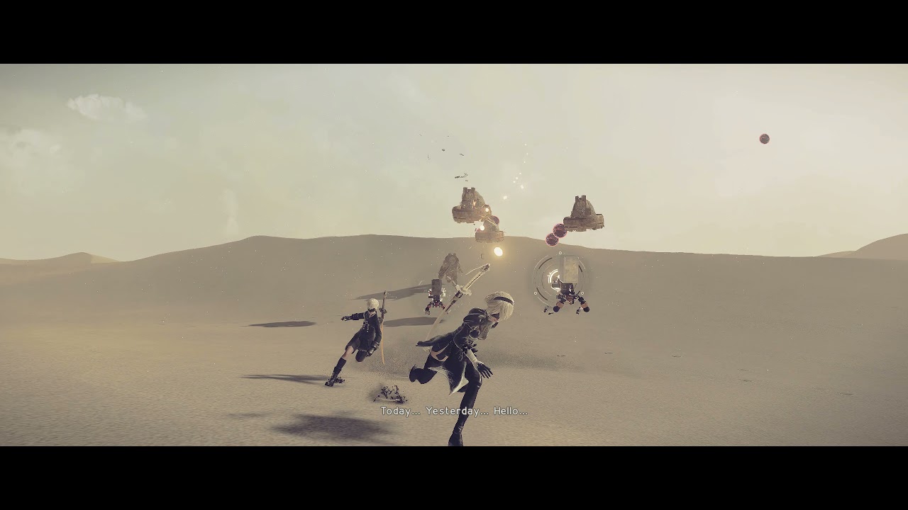 NieR:Automata ultrawide no hud desert