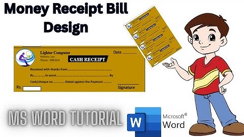 How to Make Money Receipt Bill in Ms Word Hindi tutorial | For beginner to Advance Level | Ms word 