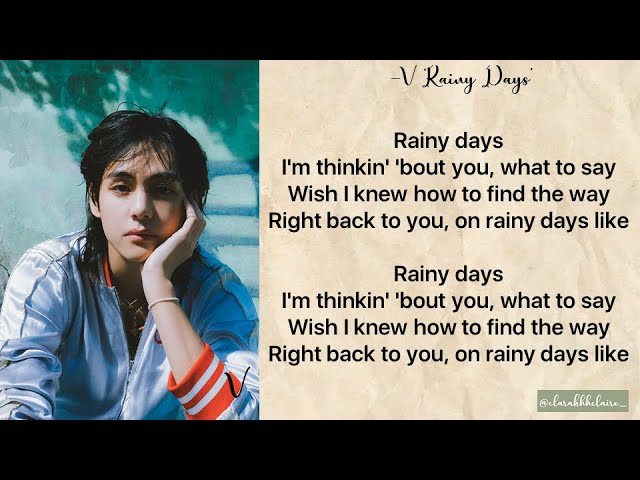 V - Rainy Days Lyric #taehyung #rainydaysv #vbts #vrainydays #lyrics