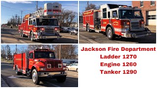Jackson Ladder 1270, Engine 1260, & Tanker 1290 Responding 11-24-19