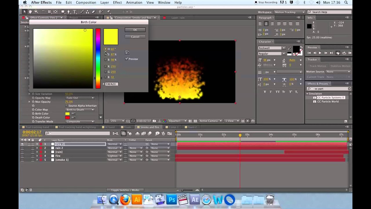 particle system II smoke rain fire - YouTube